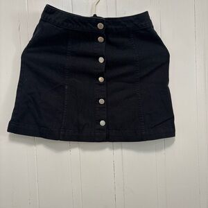 H&M Black Mini Skirt with Button Accents